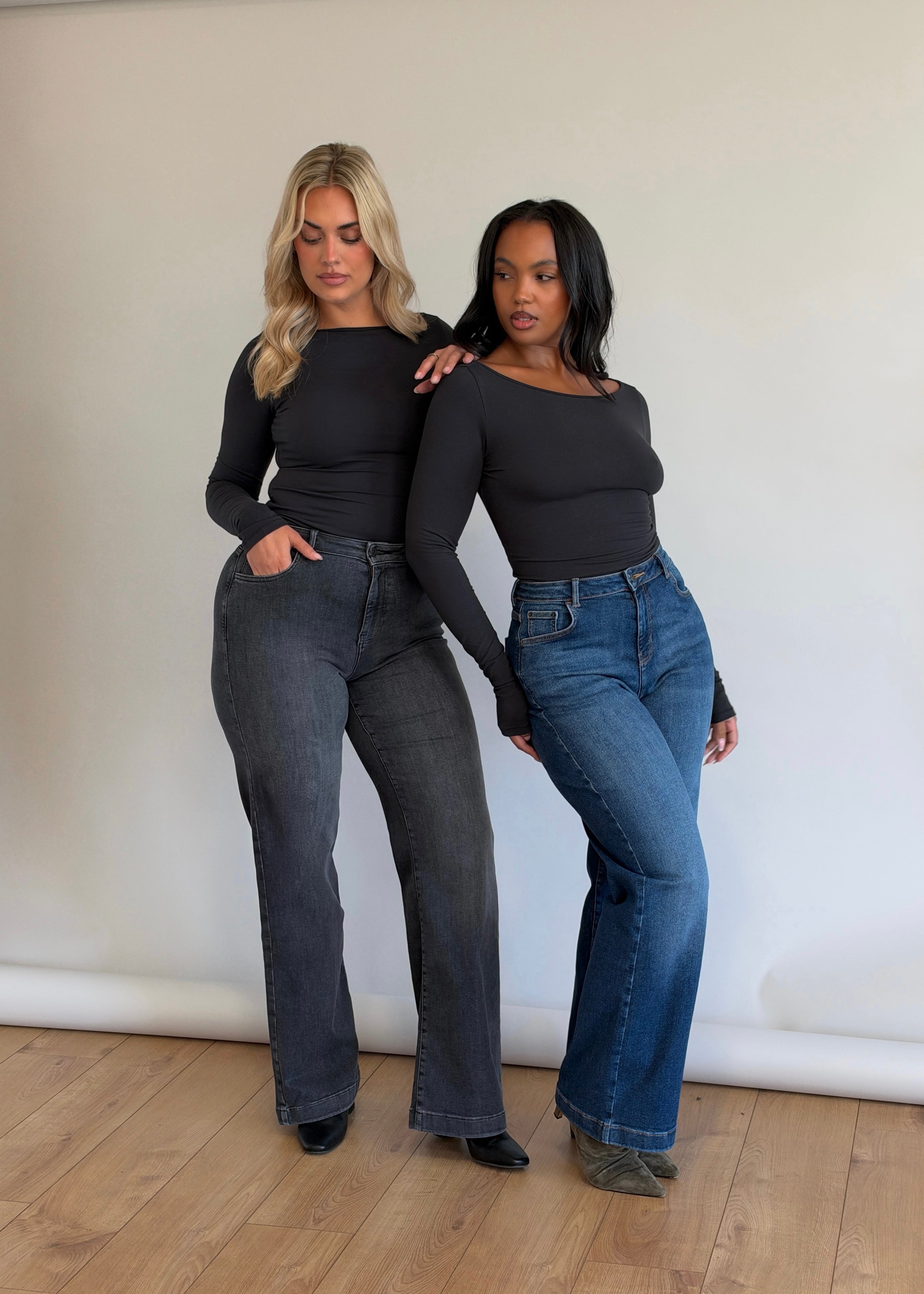 Image of Stretch Wide Leg Jean