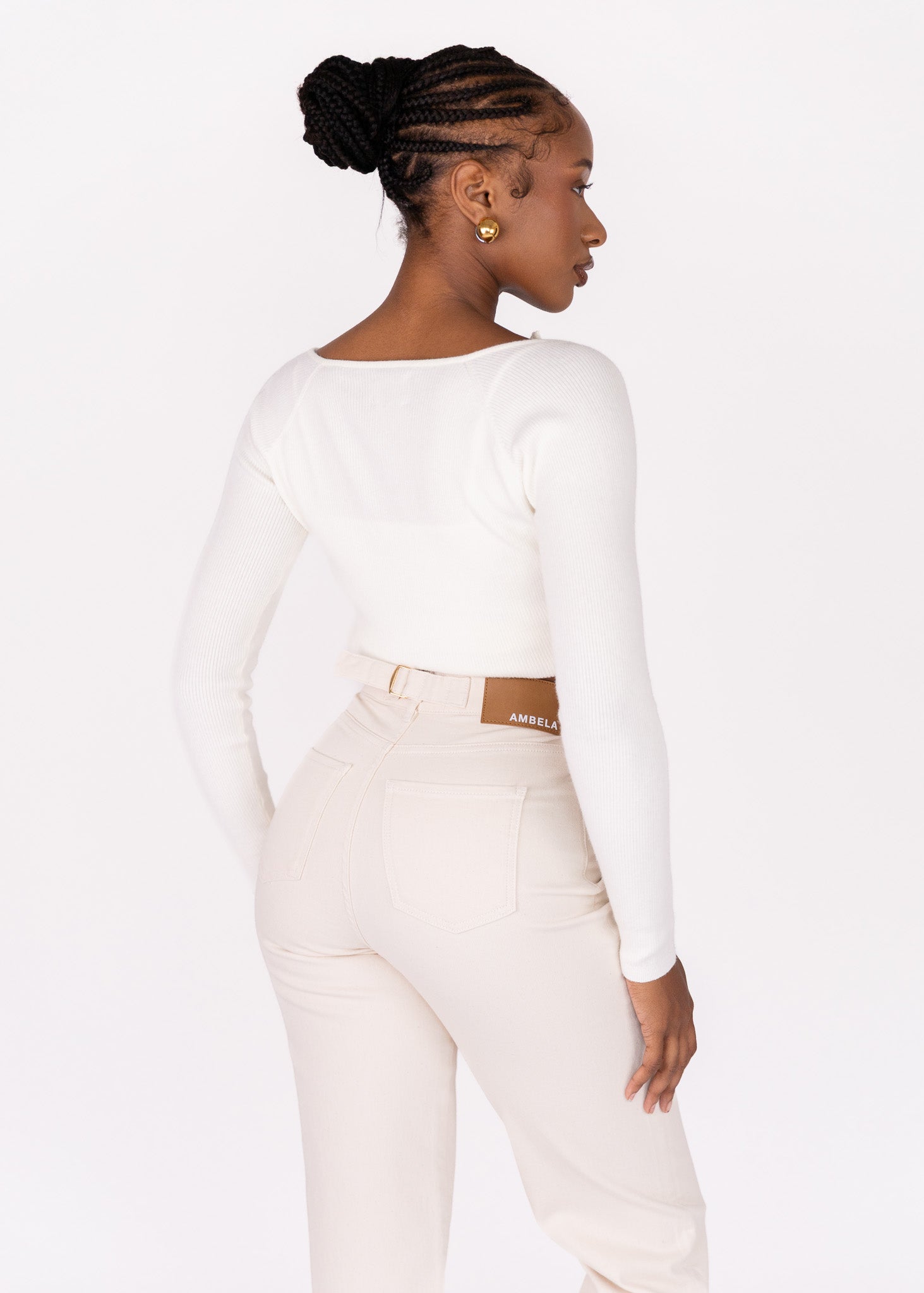 Ecru Slim Fit Mom Jean