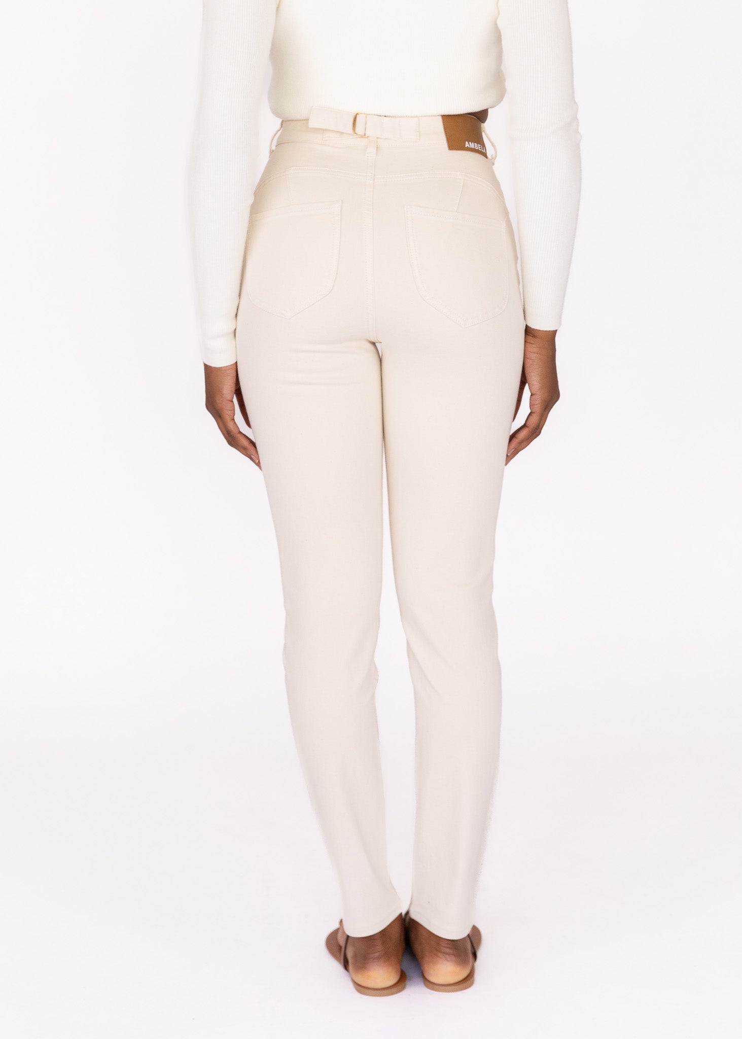 Ecru Slim Fit Mom Jean
