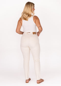 Image of Ecru Slim Fit Mom Jean