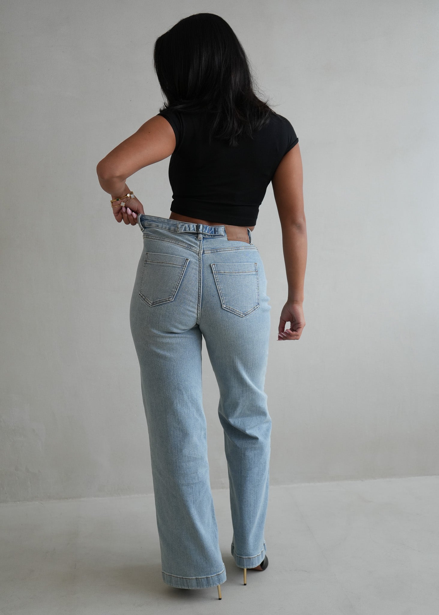 Image of Stretch Wide Leg Jean