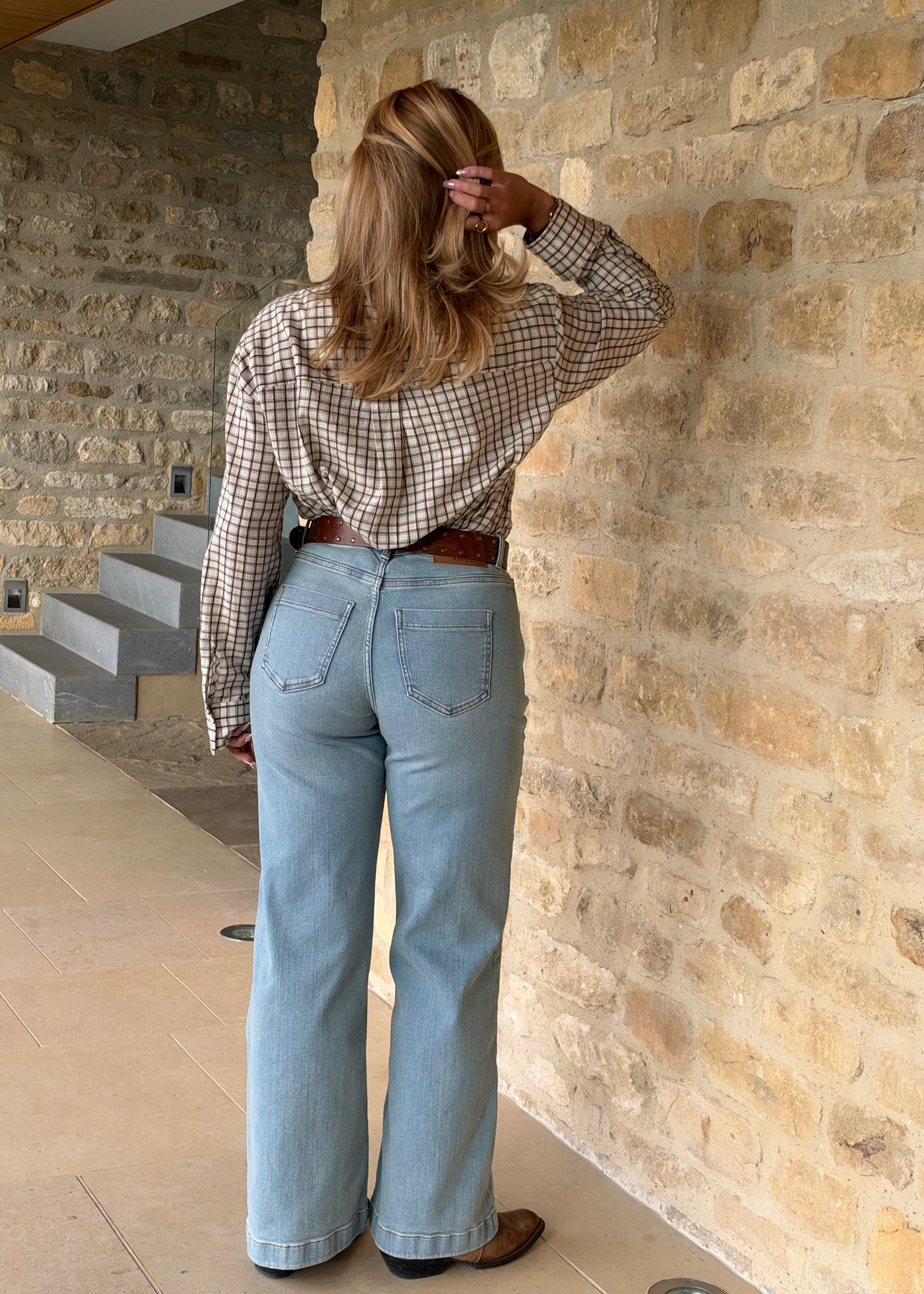 Image of Stretch Wide Leg Jean