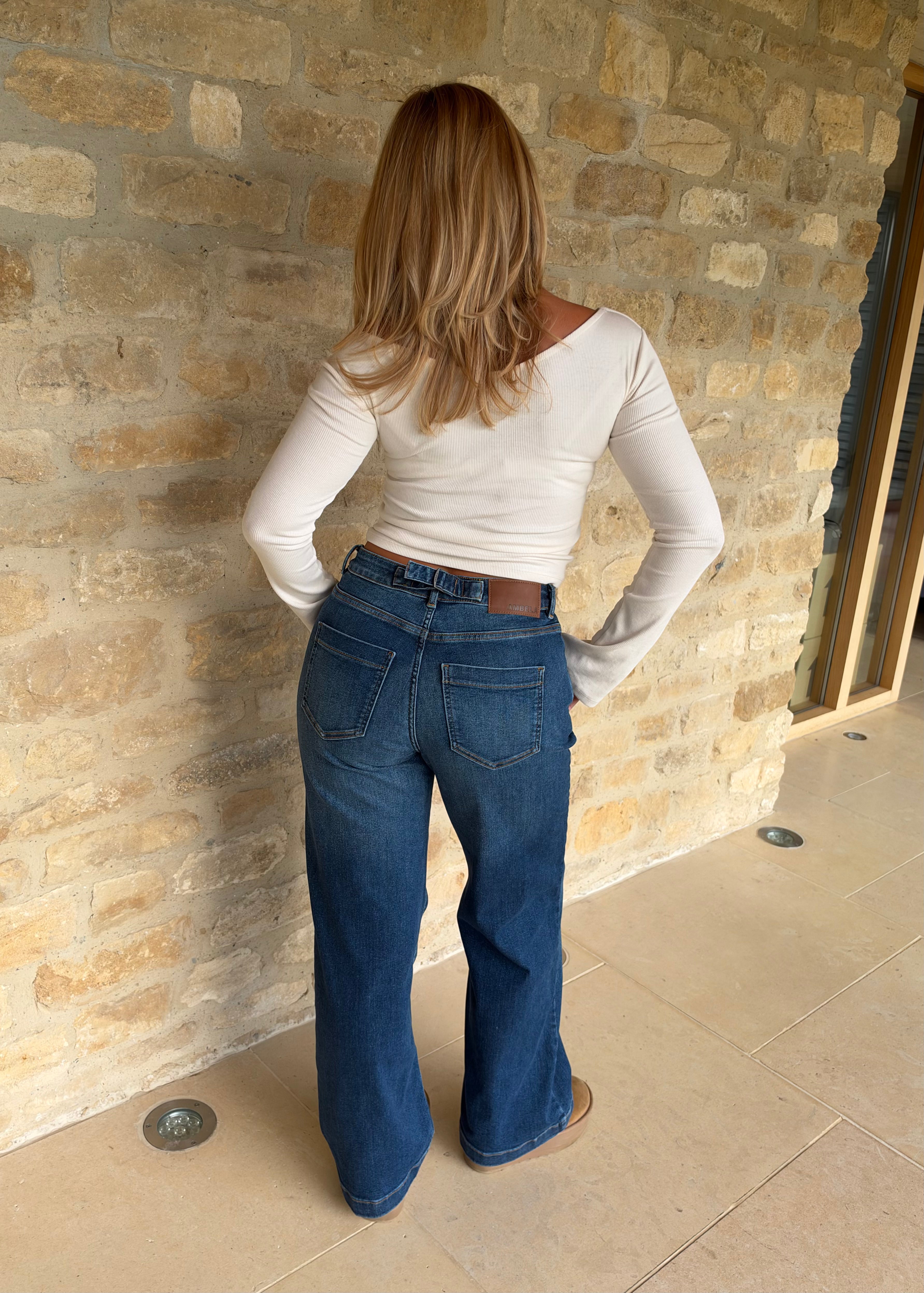 Image of Stretch Wide Leg Jean