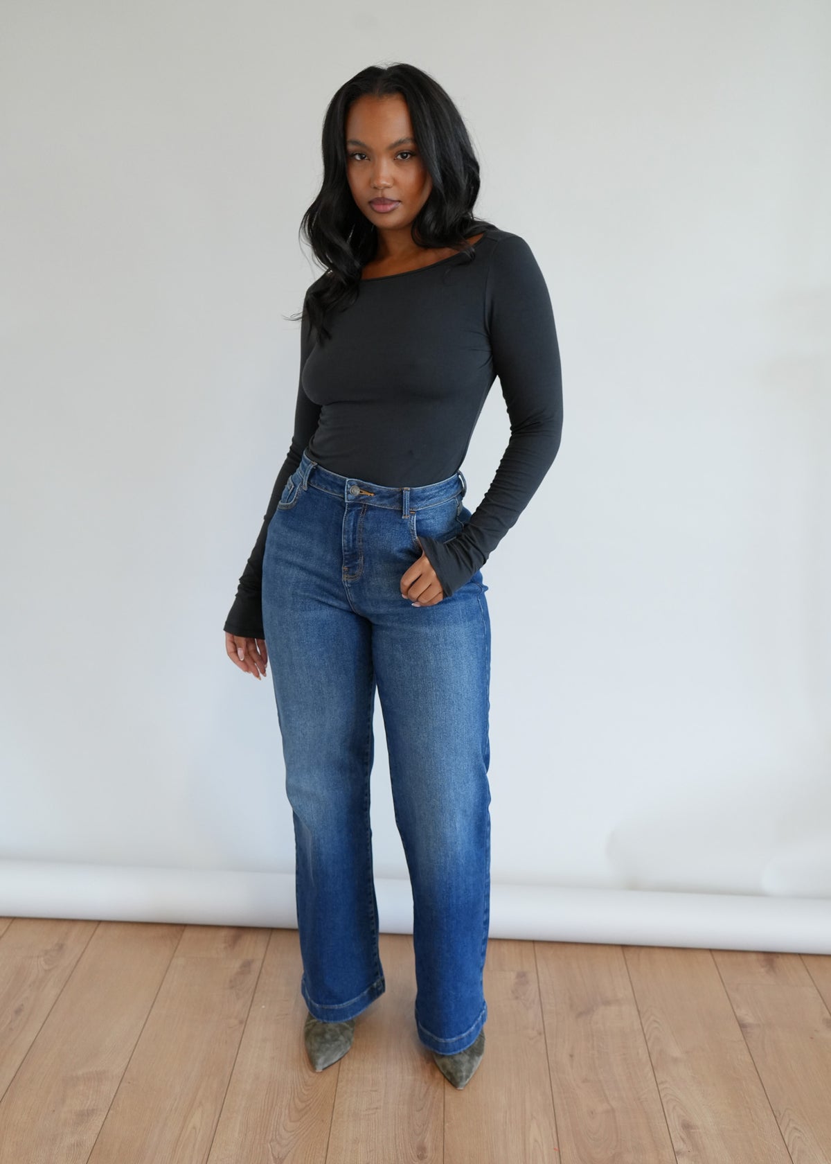 Stretch Wide Leg Jean
