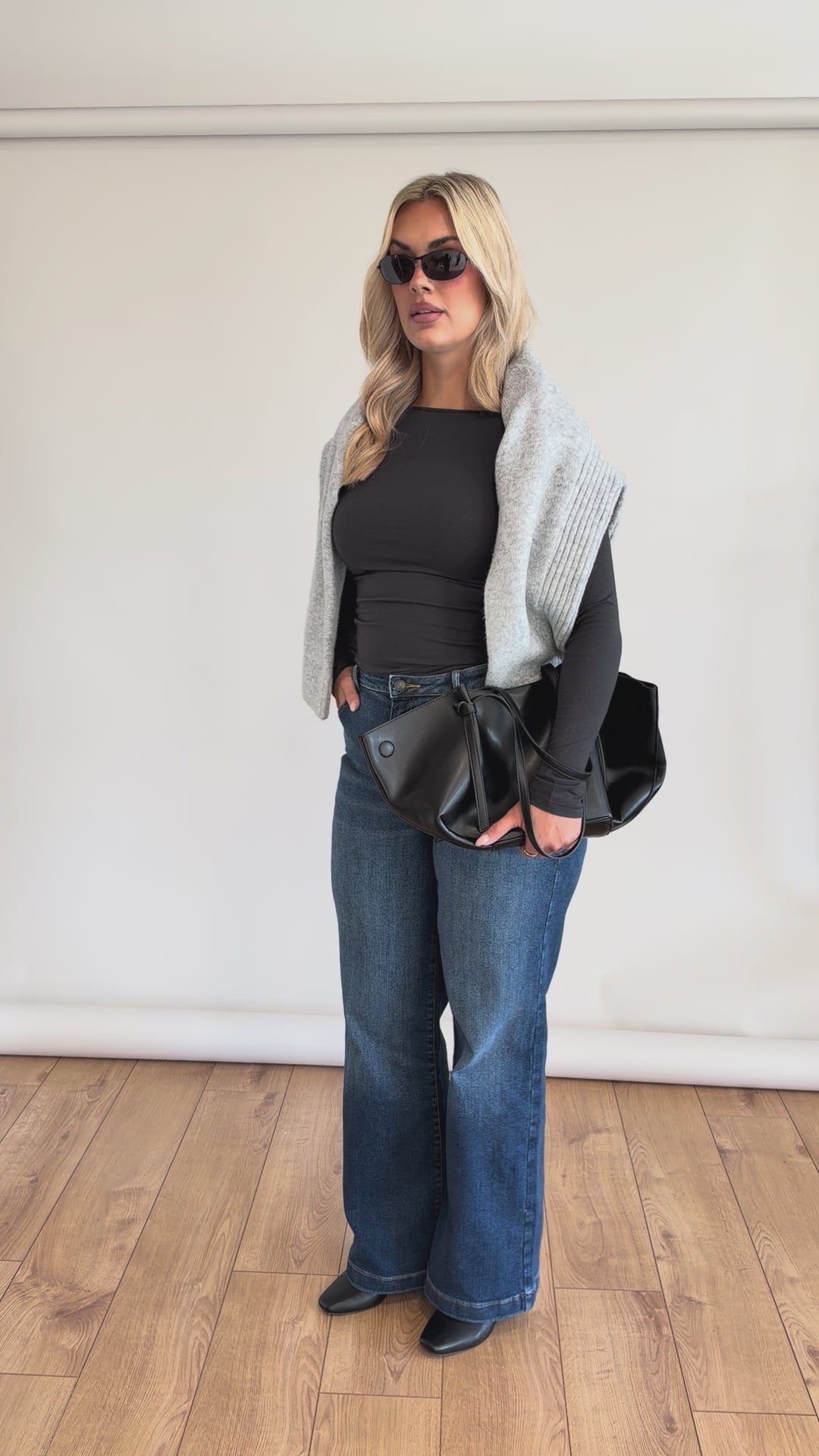 Image of Stretch Wide Leg Jean